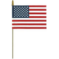 No Fray Economy Cotton U.S. Mounted Flag w/ Gold Spear (6"x9")